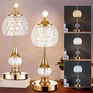 Crystal Cordless Table Lamp LED Touch Lamp, Built-in 5200 mAh Battery, Wirele... - Picture 1 of 7