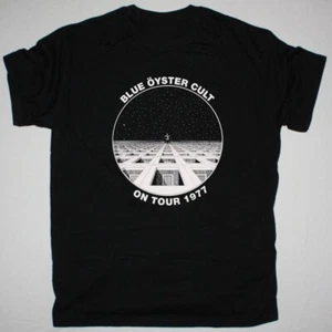 Camisa Unisex De Colección Azul Oyster Cult Band ON TOUR 1977 Algodón Negro S-5XL CS20 - Imagen 1 de 4
