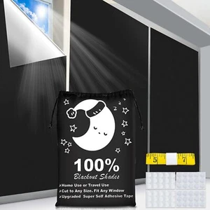 Portable Blackout Shade Window 100% Blackout Curtain Temporary Blackout Blinds - Picture 1 of 6