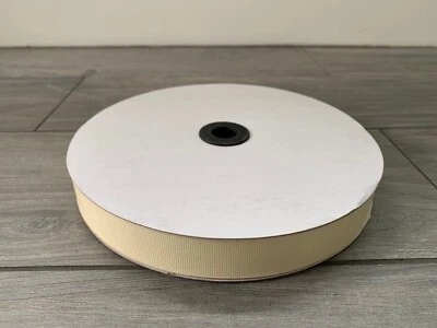SPOOL GROSGRAIN IVORY OFFWHITE, CREAM 1" RIBBON, 100 YARDS, BRAND NEW - Image 1 of 3