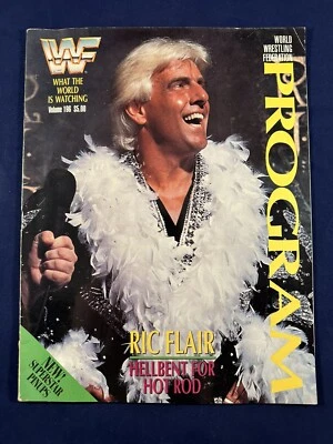 WWF WWE Magazine Program Vol 196 Ric Flair Sid Vicious Steamboat Beefcake Sleeve - Image 1 of 4