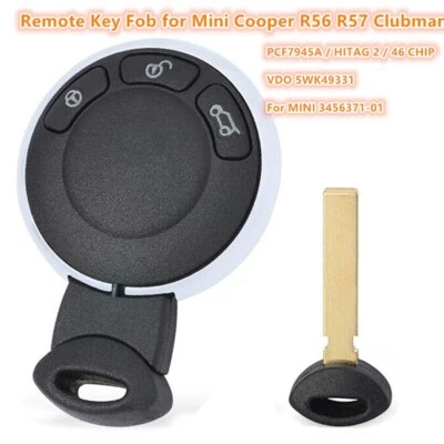 for Mini Cooper R56 R57 Clubman Keyless Go Smart Remote Key Fob 3 Button 315MHz Foto 1 de 4