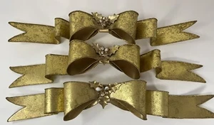 3 Weihnachtsschleifen aus Metall/Dose gold gebraucht - Bild 1 von 8