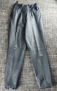 Styleworks Damen schwarze Lederhose vorne flach Größe 4 (eigentlich 25 x 30) - Bild 1 von 9