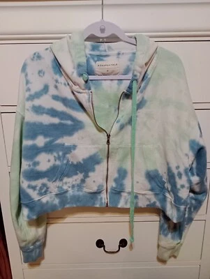 Sudadera con Capucha Aeropostale Adulto Talla-M Tie Dye Azul Marfil Verde Larga Slv Recortada Foto 1 de 3