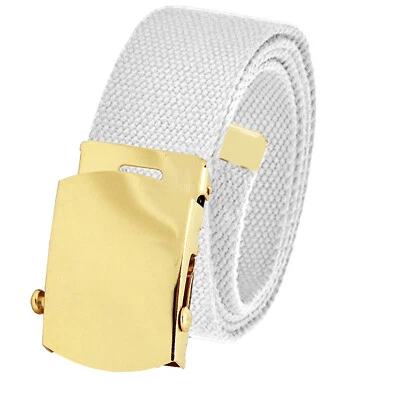 Build A Belt Adult 1.5" Classic Gold Slider Buckle with Canvas Web Belt - Image 1 of 4