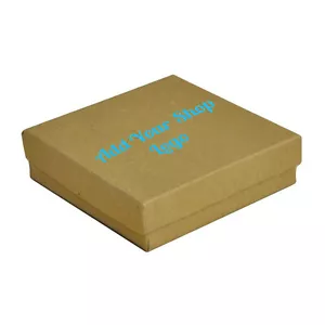 100 Custom Printed Brown Kraft Paper Cotton Filled Jewelry Gift Packaging Boxes - Imagen 1 de 31