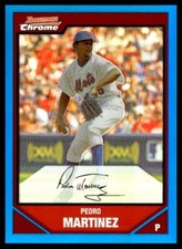 2007 Bowman Chrome Blue Refractor Pedro Martinez 015/150 New York Mets #118