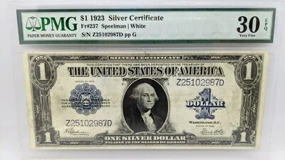 1923 $1 Silver Certificate - PMG 30 EPQ - Fr#237 - Large Size Note - Image 1 of 4