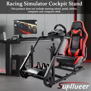 Supllueer Rennsimulator Cockpit Ständer mit rotem Sitz passend für Logitech G920 - Bild 1 von 6