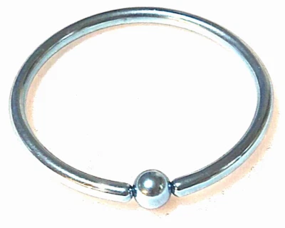 2 Shiny Lt Blue  8g 1 1/2 Inch Captive Ear Tunnel Ring Surgical Steel Sexy Gift - Image 1 of 3