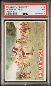 1956 Davy Crockett Orange #14 Indian Attack PSA 7 NM - Picture 1 of 2
