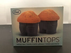 Muffin-Tops 4 Cupcake Muffin Molds Silicone Baking Cups Novelty By Fred - Picture 1 of 5