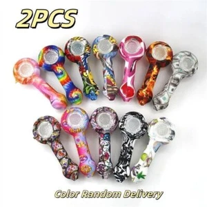 Bongs de silicona estilo aleatorio - Impresos con 9 agujeros cuenco de vidrio paquete de 2 - Imagen 1 de 13