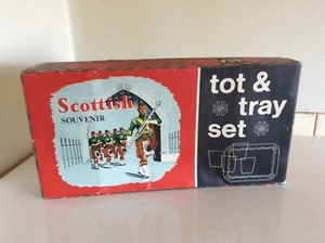 VINTAGE SCOTTISH SOUVENIR TRAY AND GLASSES SET (BOXED)- FREEPOST UK - Picture 1 of 11