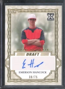 2020 Leaf Ultimate EMERSON HANCOCK #BA-EH2 Draft Gold Auto /75 Mariners - Picture 1 of 2