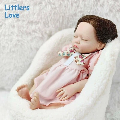 Boneca de silicone 18 pol. bebê menina renascida cabelo marrom encaracolado presente para crianças - Imagem 1 de 4