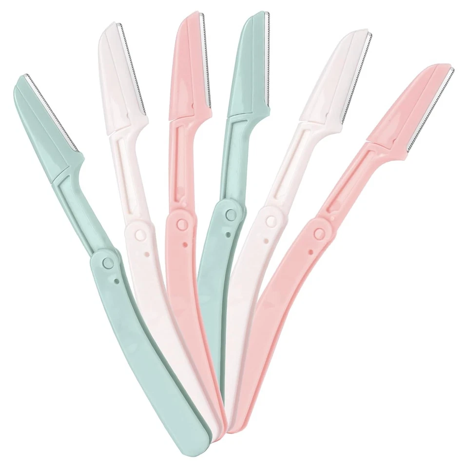 6 Pack Dermaplane Razors for Women – Folding Eyebrow & Facial Hair Removal Tools - Image 1 of 4
