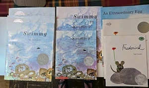 Lot 9 Classic Leo Lionni Books Swimmy Frederick Extraordinary Egg - Foto 1 di 5