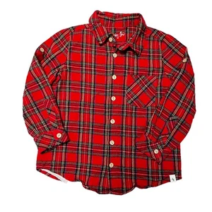 Love & Grow Holiday Plaid Button Up Shirt Size 8 - Picture 1 of 11