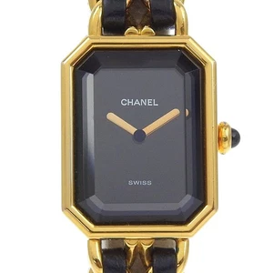 CHANEL Premiere M Uhren H0001 BlackDial Plated Gold/Leder Quarz Analo... - Bild 1 von 8