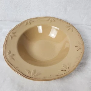 Vintage Thomson Pottery Sicily Caramel Tan Rimmed Soup Bowl 9" EUC - Picture 1 of 8