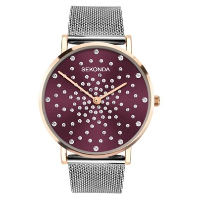 Reloj Sekonda Damas Brillante Celeste con Esfera Roja Modelo 40028.205 Foto 1 de 4