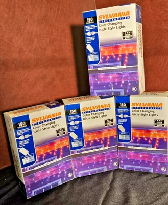 1 caixa Sylvania 150 luzes estilo gelo claro para azul mudança de cor ajustável - Imagem 1 de 3