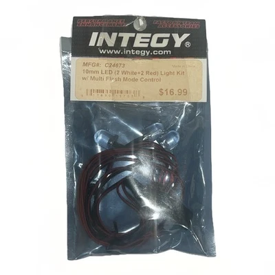 Kit de luces LED (2 blancas + 2 rojas) Integy C24673 10 mm con control modo multi flash Foto 1 de 2