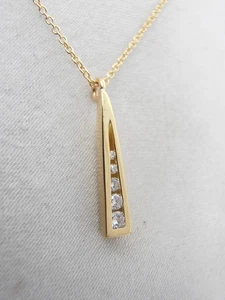 Girocollo De Oro Amarillo 9 KT (75 Mill.) Con Diamantes Corte Brillante - Imagen 1 de 8