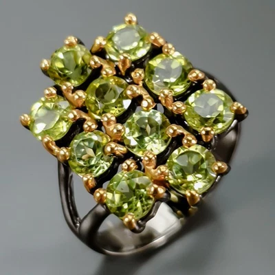 Jewellery Natural Peridot Ring 925 Sterling Silver Size 7 /R441752 - Image 1 of 4