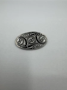 Vintage Large St Justin Cornwall Celtic Pewter Shield Brooch Pin UK - Picture 1 of 3