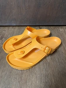 Size L 10 / M 8 Birkenstock Gizeh EVA Thong Sandals Orange Papaya adjustable - Picture 1 of 14