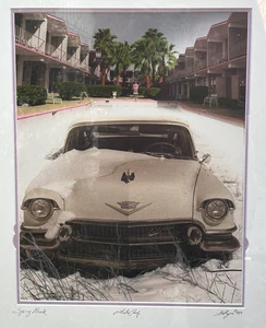 Artist Proof signiertes Foto 1956 Cadillac im Schnee, "Spring Break" mattiert gerahmt - Bild 1 von 18