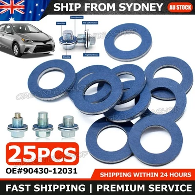 25x Oil Drain Sump Plug Washers Gasket 12mm Hole For Toyota Lexus 90430-12031 - image 1 of 4