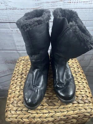 Botas de invierno Khombu Weathermates para mujer 9M negras forradas de piel sintética cremallera lateral Renee Foto 1 de 4