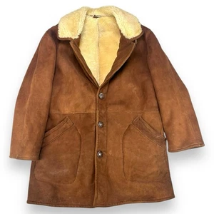 Vintage SHEEP SKIN SHEARLING JACKET COAT RANCHER MARLBORO MAN Size Large - Picture 1 of 8