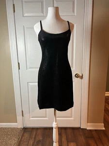 VGT Y2K Betsey Johnson Black Velvet Snake print Mini Dress Size M Whimsigoth - Picture 1 of 7