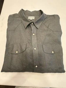 Lucky Brand Herren Western LEINEN Hemd dunkelgrau Druckknopf Perlen Knöpfe Gr. 3XL NEU - Bild 1 von 10