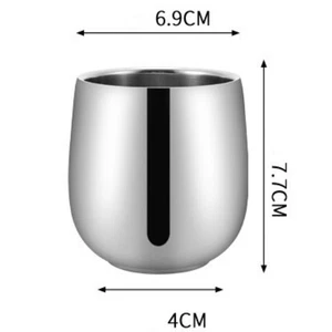Taza curva de cerveza de acero inoxidable 304 taza de té de café con leche de doble pared 2 piezas - Imagen 1 de 3