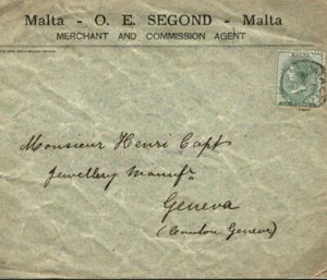 MALTA QV Cover Printed Matter Rate ½d Postage 1897 Switzerland Unsealed MS2314 - Picture 1 of 6