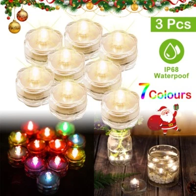 Submersible LED Tea Lights Waterproof Candle Lights Battery Operated Decor Lamp - Image 1 of 4