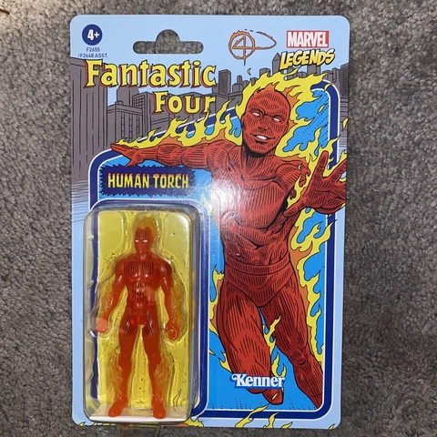 HUMAN TORCH Fantastic Four Marvel Legends Retro Kenner 3.75" Action Figure 2021 Cover