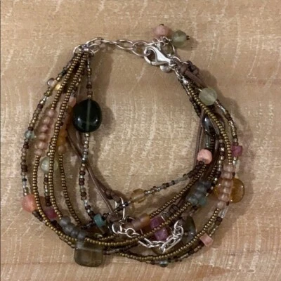 Pulsera Silpada Plata de Ley Calcedonia Quattz Rosa B2090  Foto 1 de 4