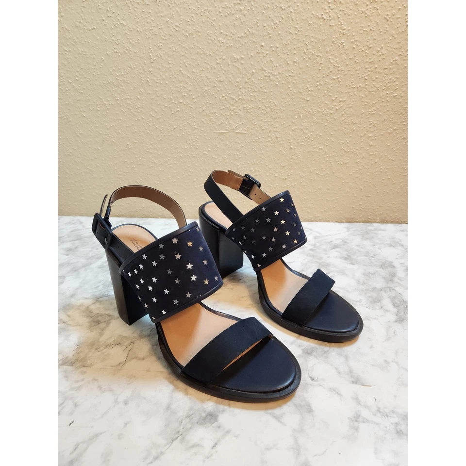 Klub Nico 女式海军蓝双肩带露跟厚底凉鞋 10 — 第 1/4 张图片