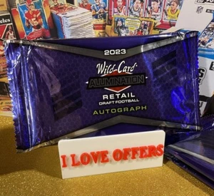 GUARANTEED AUTOGRAPH #/100 / LESS 2023 WILDCARD ALUMINATION FOOTBALL RETAIL PACK - Picture 1 of 4