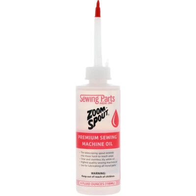 SEWING PARTS ONLINE Premium Sewing Machine Oil with Zoom Spout Oiler - 4 ounce