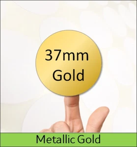 Hojas de color dorado metálico láser A4 | etiquetas circulares adhesivas redondas de 37 mm - Imagen 1 de 2