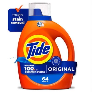 Tide Laundry Detergent Liquid, Original Scent, 84 fl oz, 64 Loads, HE Compatible - Picture 1 of 12