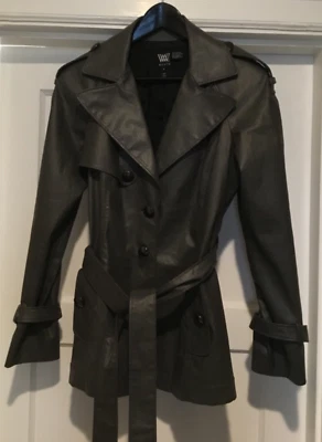  Gabardina Worth talla M negra mezcla de algodón carbón  Foto 1 de 4